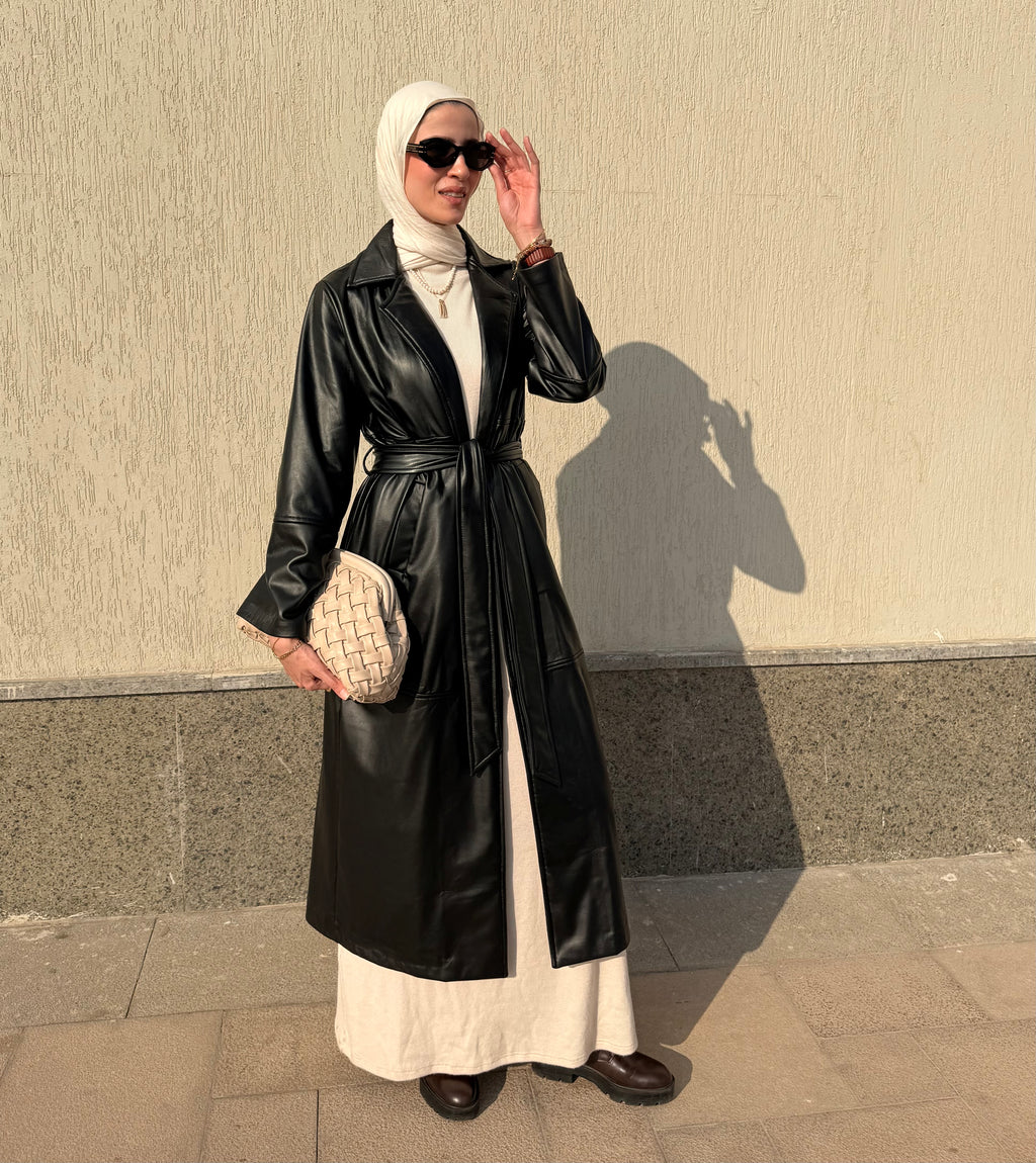 Maxi leather coat