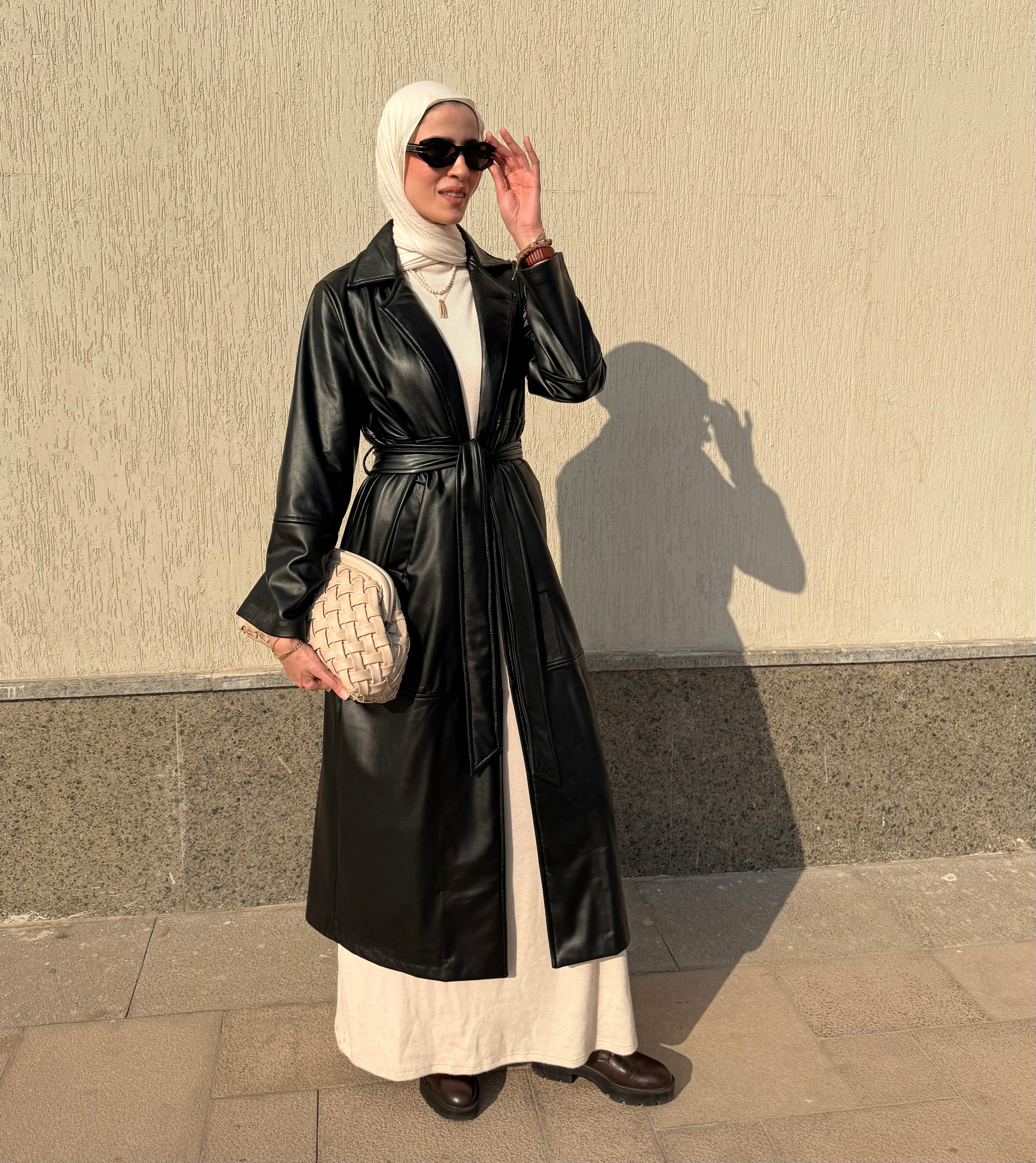 Maxi leather coat