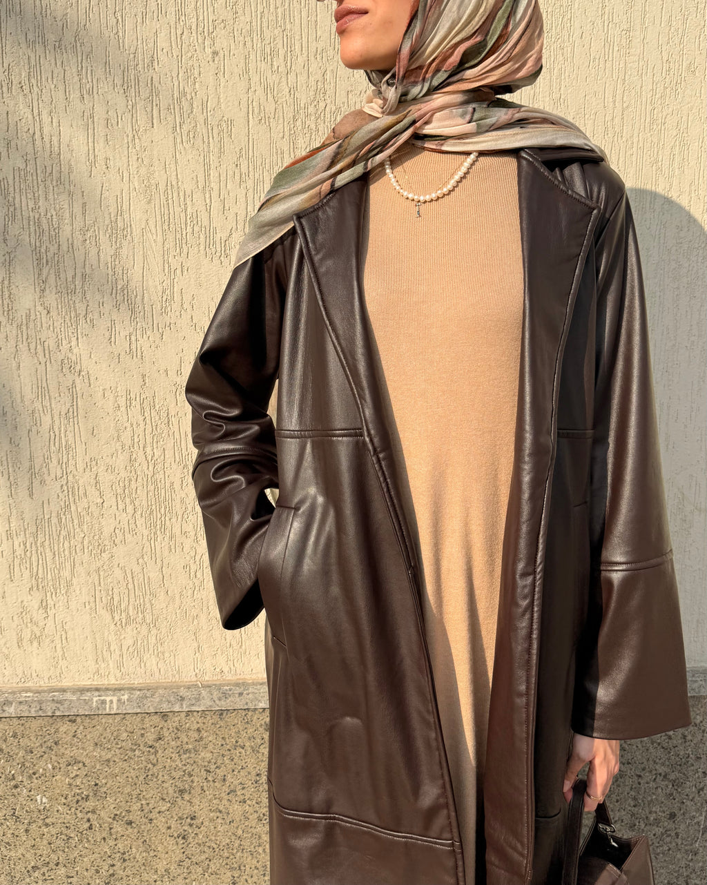 Maxi leather coat