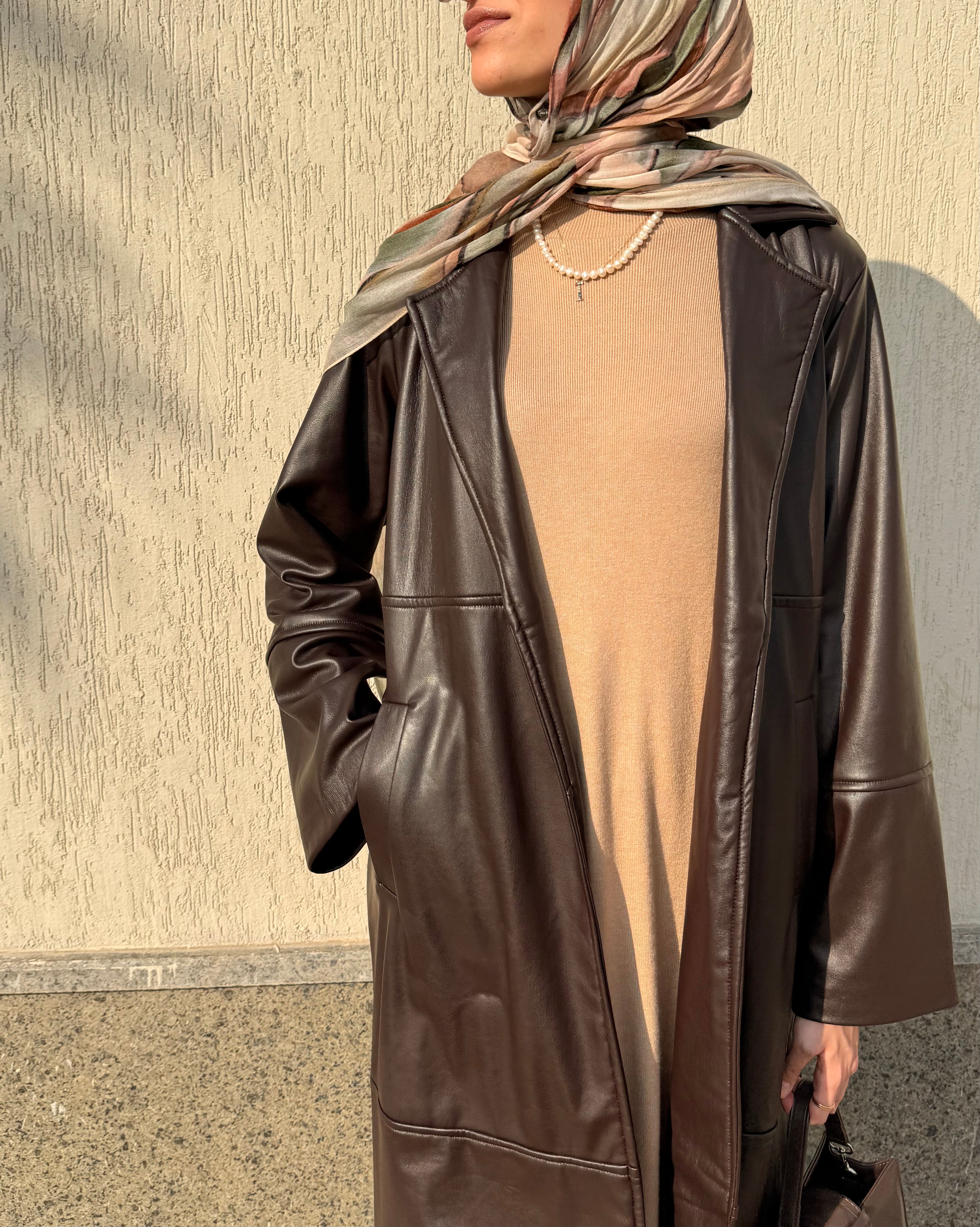 Maxi leather coat