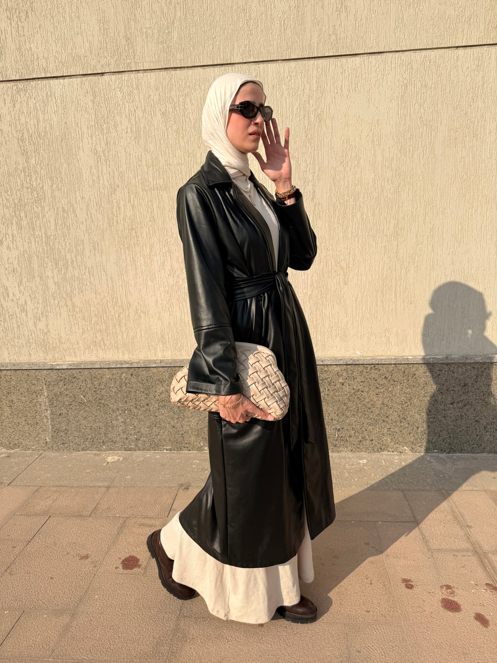 Maxi leather coat